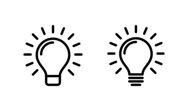Lamba simgesi logosu tasarımı. Ampul işareti ve sembol. fikir sembolü.