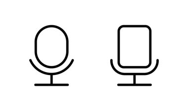 Mikrofon simgesi logosu tasarımı. Karaoke işareti ve sembol