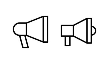 Megafon simgesi logosu tasarımı. Hoparlör işareti ve sembol