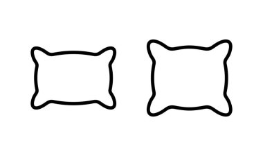Yastık simgesi logosu tasarımı. Yastık işareti ve sembol. Rahat yumuşacık yastık.