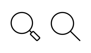 Arama simgesi logosu tasarımı. Büyüteç işareti ve sembolü ara