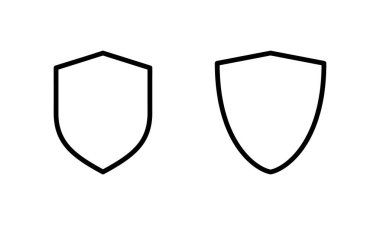 Kalkan simgesi logosu tasarımı. Koruma ikonu. Güvenlik işareti ve sembol