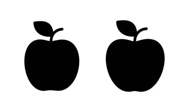 Elma simgesi logosu tasarımı. Web tasarımı için elma işareti ve semboller.