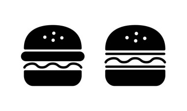 Burger ikon logo tasarımı. Hamburger ve sembol. hamburger
