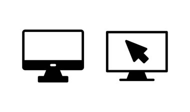 Bilgisayar simgesi logosu tasarımı. bilgisayar izleme işareti ve simgesi