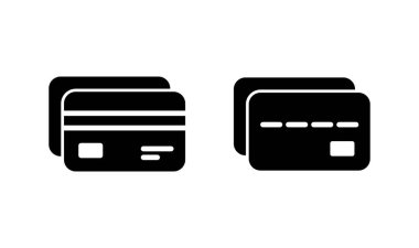 Kredi kartı simgesi logosu tasarımı. Kredi kartı ödeme imzası ve sembolü