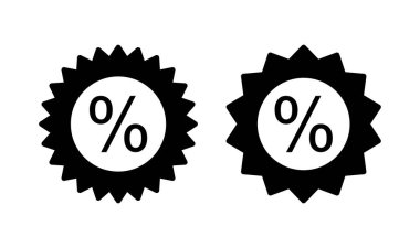 İndirimli simge logosu tasarımı. İndirim etiketi ve sembolü