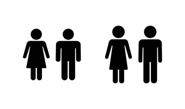 Erkek ve kadın simge logosu tasarımı. Erkek ve dişi işareti ve sembol. Kızlar ve oğlanlar