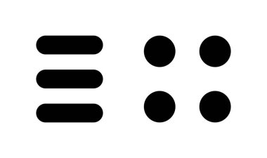 Menü simgesi logosu tasarımı. Web menü işareti ve sembol. Hamburger menüsü sembolü