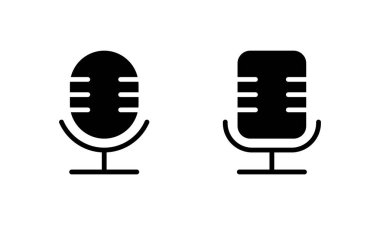 Mikrofon simgesi logosu tasarımı. Karaoke işareti ve sembol