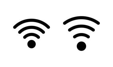 Wifi simgesi logo tasarımı. İşaret işareti ve sembol. Kablosuz simge