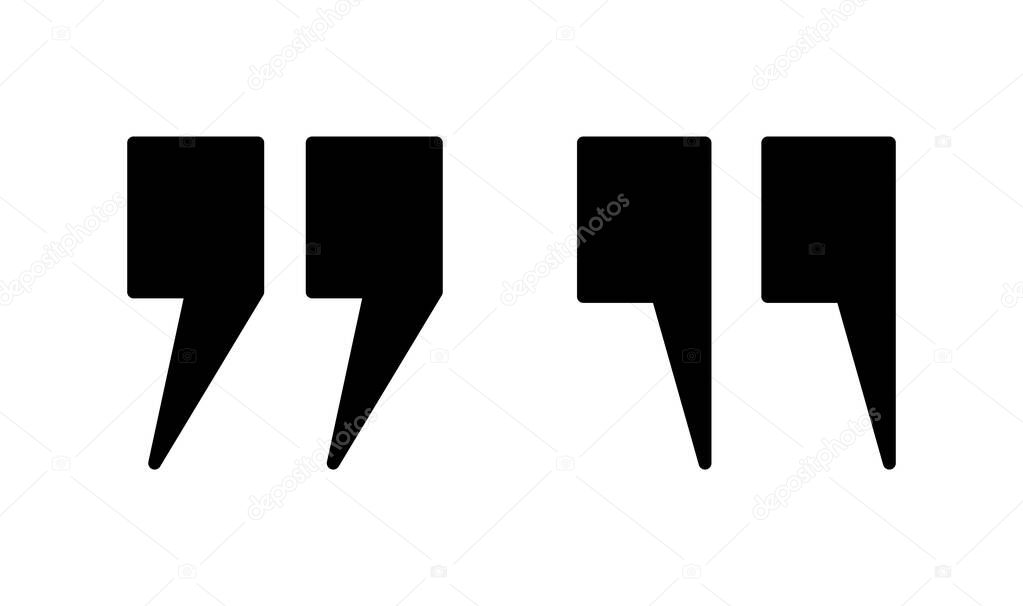 Quote icon logo design. Quotation mark sign and symbol
