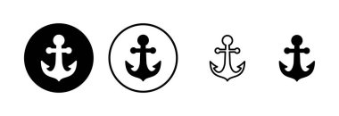 Çapa simgesi logo tasarımı. Çapa işareti ve sembol. Çapa deniz simgesi.