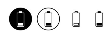 Batarya simgesi logosu tasarımı. Şarj işareti. pil şarj seviyesi