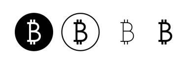 Bitcoin simge logosu tasarımı. Bitcoin işareti ve sembol. ödeme sembolü. şifreleme para birimi logosu