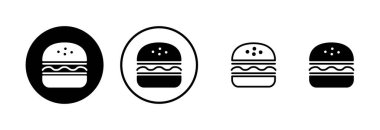 Burger ikon logo tasarımı. Hamburger ve sembol. hamburger