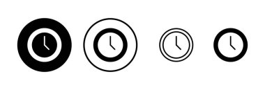 Saat simgesi logosu tasarımı. Zaman işareti ve sembol. saat simgesi