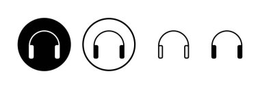 Kulaklık simgesi logosu tasarımı. İmza ve sembol.