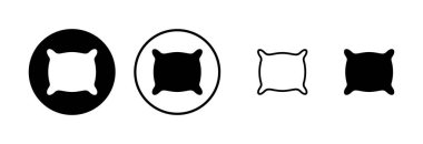 Yastık simgesi logosu tasarımı. Yastık işareti ve sembol. Rahat yumuşacık yastık.