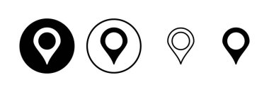 Pin simgesi logo tasarımı. Yer işareti ve sembol. hedef simgesi. harita iğnesi