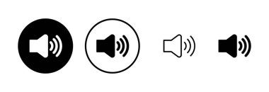 Hoparlör simgesi logosu tasarımı. Ses düzeyi ve sembol. Hoparlör ikonu. ses sembolü