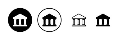 Banka simgesi logosu tasarımı. Banka işareti ve sembol, müze, üniversite