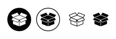 Kutu simgesi logosu tasarımı. kutu işareti ve sembol, paket, paket