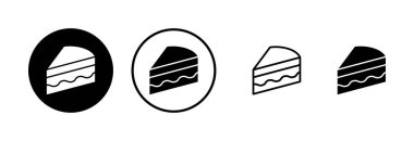 Pasta simgesi logosu tasarımı. Pasta işareti ve sembol. Doğum günü pastası simgesi