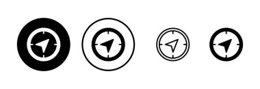 Pusula simgesi logosu tasarımı. ok pusula simgesi işareti ve sembolü