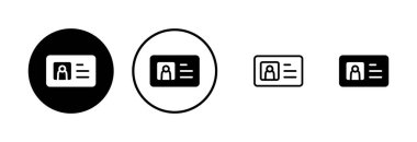 Lisans simgesi logo tasarımı. Kimlik kartı simgesi. Sürücü ehliyeti, personel kimlik kartı 