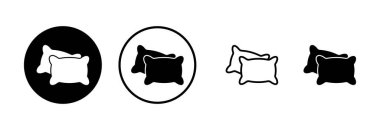 Yastık simgesi logosu tasarımı. Yastık işareti ve sembol. Rahat yumuşacık yastık.