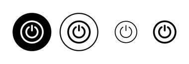 Güç simgesi logosu tasarımı. Güç Anahtarı işareti ve sembolü. Elektrik gücü.