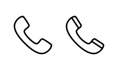 Simge logosu tasarımını ara. Telefon işareti ve sembol. Telefon ikonu. Bizimle irtibata geç 