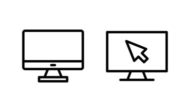 Bilgisayar simgesi logosu tasarımı. bilgisayar izleme işareti ve simgesi
