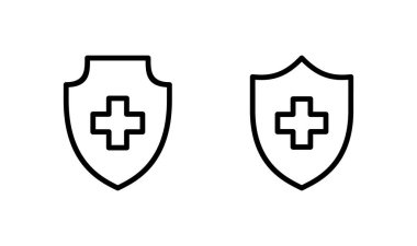 Sağlık sigortası logosu tasarımı. Sigorta sağlık belgesi ve sembolü