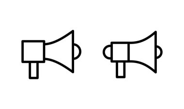 Megafon simgesi logosu tasarımı. Hoparlör işareti ve sembol