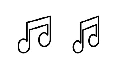Müzik simgesi logosu tasarımı. nota işareti ve sembol