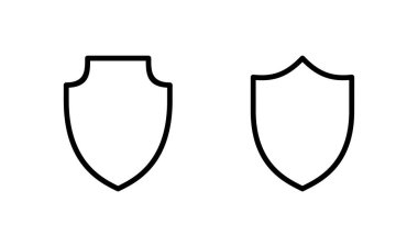 Kalkan simgesi logosu tasarımı. Koruma ikonu. Güvenlik işareti ve sembol