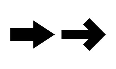 Ok simgesi logosu tasarımı. Web tasarımı için ok işareti ve sembol.