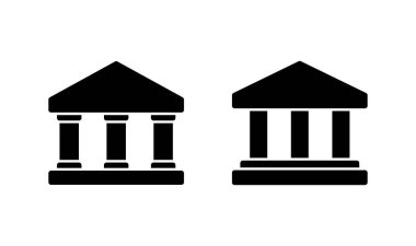 Banka simgesi logosu tasarımı. Banka işareti ve sembol, müze, üniversite