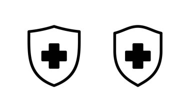 Sağlık sigortası logosu tasarımı. Sigorta sağlık belgesi ve sembolü