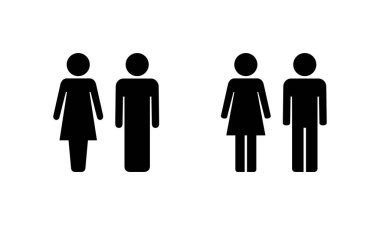 Erkek ve kadın simge logosu tasarımı. Erkek ve dişi işareti ve sembol. Kızlar ve oğlanlar