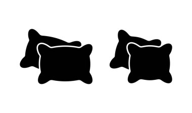 Yastık simgesi logosu tasarımı. Yastık işareti ve sembol. Rahat yumuşacık yastık.