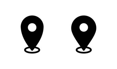 Pin simgesi logo tasarımı. Yer işareti ve sembol. hedef simgesi. harita iğnesi