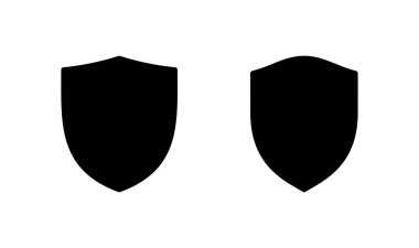 Kalkan simgesi logosu tasarımı. Koruma ikonu. Güvenlik işareti ve sembol