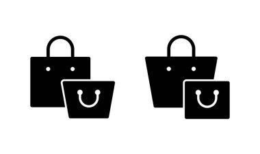 Alışveriş çantası simgesi logosu tasarımı. Alışveriş işareti ve sembol