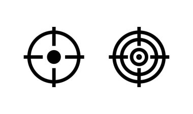Hedef simge logosu tasarımı. hedef simge vektörü. hedef pazarlama işareti ve sembol