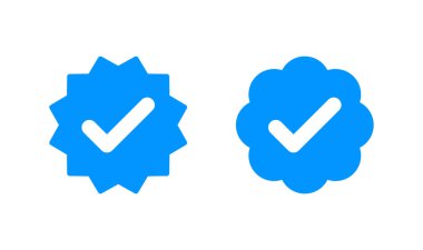 Doğrulanmış simge logosu tasarımı. Doğrulama işareti. onaylanmış simge