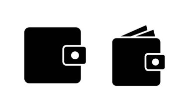 Cüzdan simgesi logosu tasarımı. cüzdan işareti ve sembol