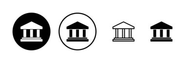 Banka simgesi logosu tasarımı. Banka işareti ve sembol, müze, üniversite